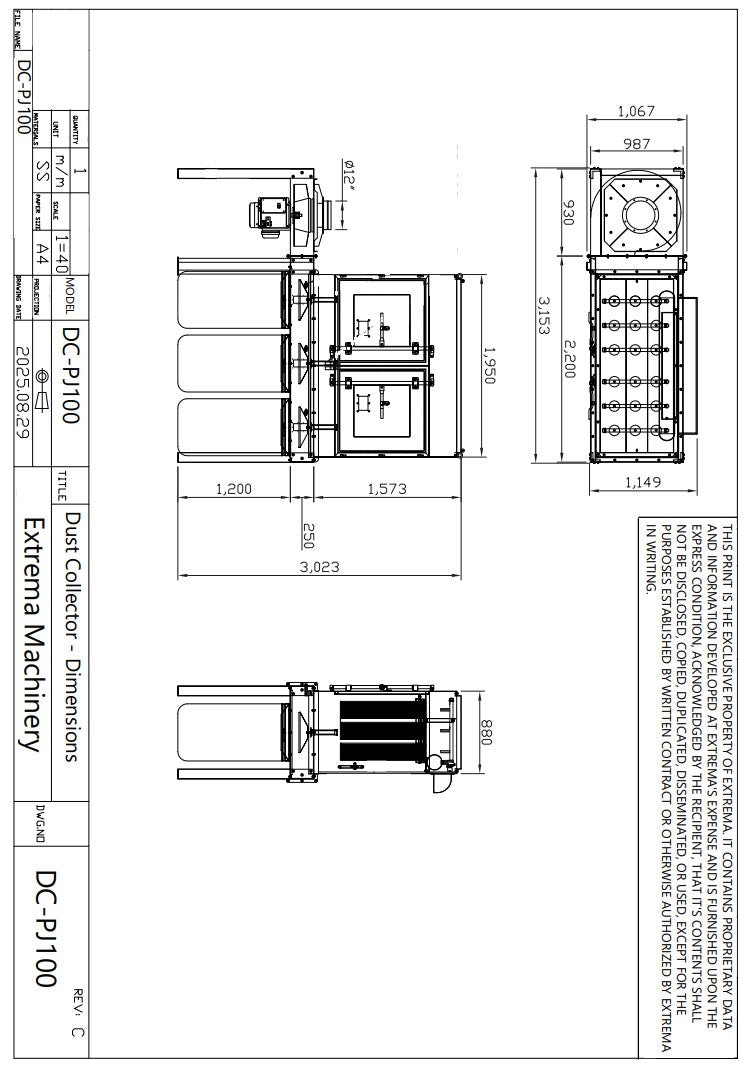 DC-PJ100 10HP Pulse Jet Clean Dust Collector