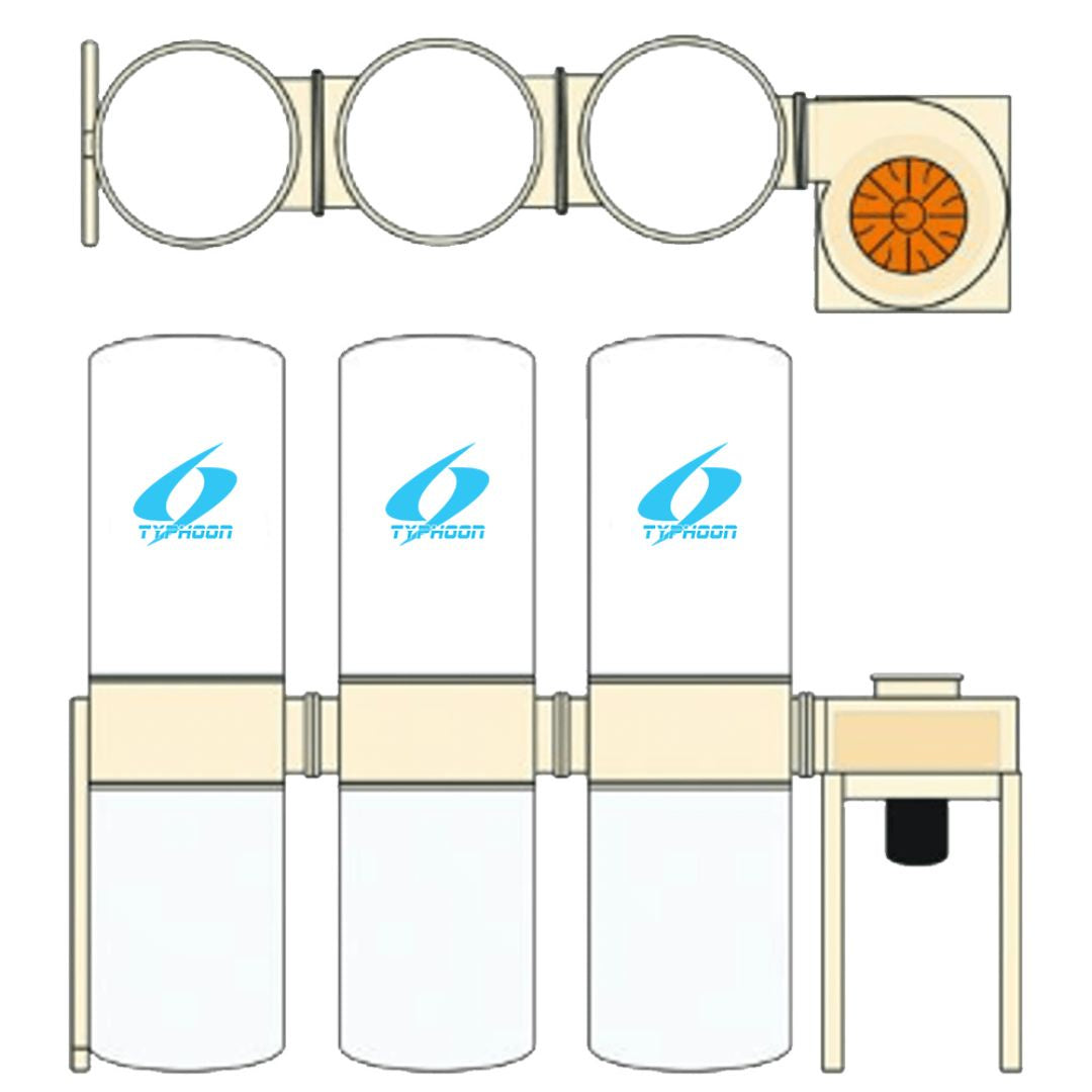 Typhoon 7.5HP 3PH Straight Dust Collector